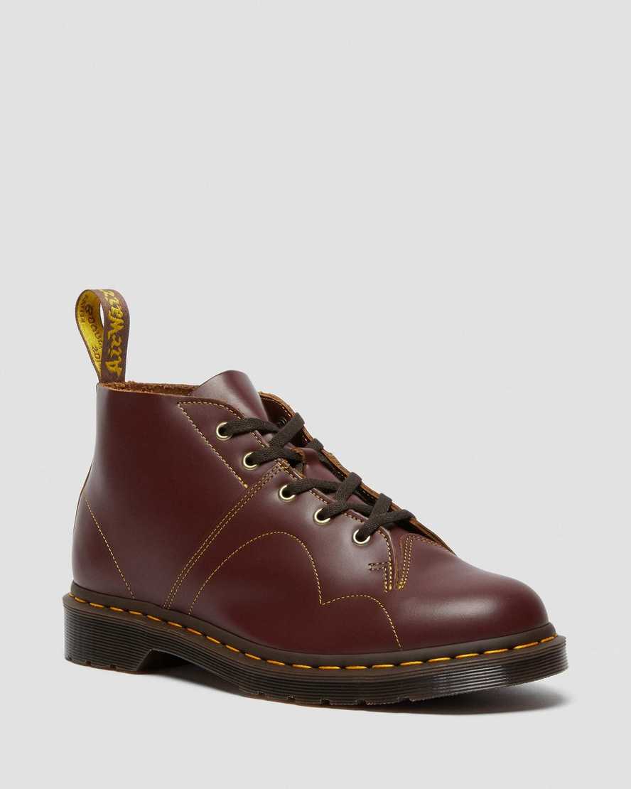 Dr. Martens Church Vintage Lærstøvler Dame Burgunder [4387XWBDL]